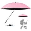 CAMEIRGOU Ombrellino Per Passeggino Universale Con Protezione Anti UV 50+, Ombrellone Per Passeggino Ombrello Universale Con Morsetto Regolabile, Ombrello Con Clip Per Carrozzina E Passeggino (rosa)