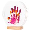 Patrocle LouYou Kit Impronte Famiglia 4 Nacré - Regalo Originale Bambina o Bambino - Idee Decorazione Nascita - Kit Puericultura Famiglia - Plexiglass Trasparente - Supporto Legno - Kit Made in France