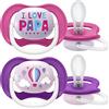 AVENT Ultra Air Philips Avent - Ciuccio per bambini dai 6 ai 18 mesi, ortodontico e senza bisfenolo A, 2 pezzi, sterilizzatore incluso