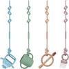 CLDY Catenella per ciuccio, in silicone, senza BPA, per giocattoli, per passeggino, seggiolone, seggiolino auto, 4 pezzi