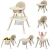 BONNLO Seggiolone Evolutivo per Bambini 7 IN 1, Imbottitura Confortevole, Doppio Vassoio, 6 Mesi-3 Anni 6-15 kg, Pieghevole Ultra Compatto, Leggero 4,9 kg, Grigio, Bianco crema