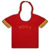 Zigozago - Bavaglino in spugna di cotone ricamata a forma di Maglia Roma | Fatto a mano | Chiusura: Elastico | Personalizzabile con Nome | Misura: 30 x 22 cm | Colore: Rosso e Giallo