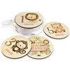 DEHOME - Placca Mese Neonato Personalizzata con Nome - Set Dischi Cumplemes in Legno 4 mm - Stampa Diretta - Regalo per Neonati (Safari, Francese)
