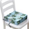 Surwin Rialzo da Sedia per Bambini, Rialzo Sedia Bambini Cuscino Rialzo Cuscino per Sedia Seggiolino Regolabile con 2 Cinghie per Sedia da Pranzo -Fenicottero 3D (Albero di cocco,32x32x8cm)