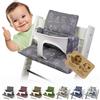 BambiniWelt by Rafael K. BambiniWelt Tripp Trapp - Set di cuscini compatibili con seggiolone Stokke, extra morbido, lavabile e durevole, 2 pezzi, con chiusura in , colore: grigio