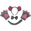 Petitebelle Fascia con papillon e coda di guanti, 4 pezzi, costume per bambini da 1 a 5 anni (ragone, taglia unica)