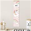 Stellasticker - Metro per misurare la crescita dei bimbi personalizzato - con nome e data di nascita - decorazione per cameretta - facile da appendere - design carino e colorato - 129x28 cm (Unicorno)