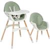 MS BabyWorld - MIKA - Seggiolone 2 in 1 per bambini | Sedia convertibile | Seduta imbottita | Doppio vassoio