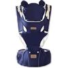 SONARIN Multifunzionale 3 in 1 Marsupio Neonati con Sedile,Portantina Ergonomico Traspirante Porta Bambino Fascia Porta Bebè Multi-Posizioni per Neonati Bambini 0-36 Mesi(Blu Scuro)