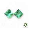 SBI Gems 2.50x2.50 MM Smeraldo Naturale Quadrato Taglio Princess Paio Non Trattato Loose