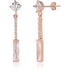 Meissa Orecchini di diamanti da donna in argento 925 Orecchini pendenti in oro rosa Orecchini di dichiarazione Leggeri Orecchini eleganti minimalisti Regalo, Oro rosa