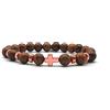 KARDINAL WEIST crocifisso oro rosa legno perline bracciale, gioielli per donna e uomo, FEDE - AMORE - SPERANZA - №3 (M, Vicato)