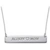 Kanika Jewelry Trove Beautiful 925 sterling silver bar pendant name necklace with chain (chain length 14 inches to 23 inches), heart necklace, mother necklace, Collana con nome in argento per regalo da donna