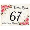 Handmade Numero Civico in Alluminio, Targa Decorativa PERSONALIZZABILE,Numero Civico per esterno ed interno 10x15cm con Indirizzo e Nome Famiglia Personalizzato,Numeri Civici Moderni
