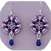 Handmade orecchini pendenti graziosi tessitura perline vetro lilla argento e blu con goccia bigiotteria