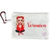 GioCandles Portachiavi Mini Pochette in Velluto Bianca e Rossa