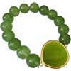 Le pietre di Laura Bracciale in Peridoto da 12 mm, Elastico Fatto a Mano, 19 cm, con Inserto in occhio di gatto