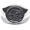 Empress Jewelry Autentico anello da uomo in argento sterling a rete con ragno massiccio marchiato 925