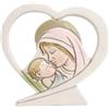 Albalù Applicazione in Resina a Cuore Madonna con Bambino - Decorazione Icone Sacre 6 cm per Bomboniere Fai da Te Battesimo Comunione Made in Italy
