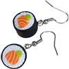 Linsonnia Creazioni Orecchini Futomaki in Argilla Polimerica Fatti a Mano in Italia - Miniatura Sushi Pendenti Artigianali, Leggeri e Resistenti, Acciaio Inossidabile, Nickel Free, Idea Regalo Originale