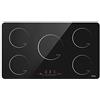 IsEasy Piastra a induzione, piastra di cottura a induzione elettrica - (8600 W, Autarkic, 5 fuochi, 90 cm, incassato, touch, timer, vetro-ceramica) - 5 zone New