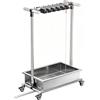 Dalumian Supporto mobile per scopa e mocio, organizer per attrezzi da giardino, carrello portautensili per la pulizia da pavimento, torre porta attrezzi da giardino con ruote e maniglia(12 hooks)