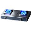 ARrase Piano Cottura a Gas in Acciaio Inossidabile, Piano Cottura a Gas Esktop con Doppio Bruciatore, Protezione Antifiamma, Facile da Pulire, Adatto for Appartamenti, Interni 14330 BTU (Size : LPG)