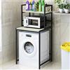 Nordivo Supporto lavatrice Asciugatrice per Regolabilein Altezza,mobiletto sopra lavatrice,Tamburo Lavastoviglie Ripiano Di Stoccaggio,per Bagno, Cucina, Balcone, Lavanderia(Black/light brown,43.3in/110CM)