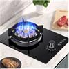 GCGC Fornello A Gas, Piano Cottura A Gas Singolo Con Accensione Automatica 5,2 KW, 1 Fornello A Gas Portatile Con Fascette For Tubi NG/GPL, Piano Cottura A Gas For Casa Campeggio All'Aperto(NG)