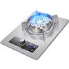 GCGC Fornello A Gas, Temporizzato 1 Fuoco Piano Cottura A Gas 9 Cavità Fierce Fire 5,2 KW, Desktop E Fornello A Gas Doppio Uso Incorporato GN/GPL, For Casa, Campeggio All'aperto(NG)