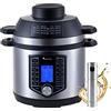 MasterPro FryCook | Kit con Friggitrice Senza Olio e Pentola a Pressione da 1500W e 6L Con Olio Spray | Con 44 Funzioni Automatiche | Pentola Express | 12 Programmi di Cottura