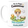 Tassenliebling Cupdarling - Comunione Tazza personalizzabile - Prima Comunione - Idea Regalo per Bambini - Ceramica 330ml - Ragazzo (Bianco)