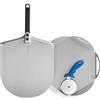 Gi.Metal Kit Accessori Pizza A Casa Mia Linea Amica (Pala per Pizza corta in Alluminio Diametro 33cm, Vassoio in Alluminio, Rotella Tagliapizza professionale)