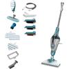 Black+Decker BHSM1610DSM-QS Scopa a Vapore Multifunzione con Filo 1600W, Corpo Staccabile, Testina Delta e Guanto STEAMITT, 14 accessori, Tempo di riscaldamento 15 s, Serbatoio dell'acqua 500 ml