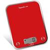 Moulinex BN5001 Optiss, Bilancia da cucina, vetro temperato resistente, funzione liquid, Rosso