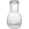 MISNODE Set di caraffa da notte in cristallo con caraffa e bicchiere da comodino, caraffa in vetro vintage con tazza per mantenere idratata piccola caraffa d'acqua per la casa