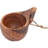TITA-DONG Tazza da Campeggio in Legno 220 Ml dal Design Nordico Tradizionale, Kuksa con Cordino, Finemente Lucidata con Manico (Guscio)