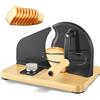 Nastopee Affettatrice manuale per pane, acciaio inossidabile 304, con scala e spessore, ventosa, fetta regolabile, affettatrice universale per formaggio, pane e verdure, nero
