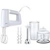 Braun MultiMix 3 HM3137WJ, Mixer Elettrico Silenzioso con Tecnologia SmartMix, Velocità Regolabile, Easy-Click, 2 Fruste e 2 Impastatori Lavabili in Lavastoviglie, 500W, Bianco