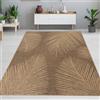 CARPETIA Tappeto soggiorno camera da letto Tappeto per interni e per esterni resistente alle intemperie con motivo a foglie senza tempo in beige marrone 160 x 230 cm