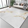Generic Tappeto Moderno Soggiorno 100 X 150 Cm, Pelo Corto Morbido, Lavabile E Antiscivolo - Tappeto Decorativo Bianco Oro Lusso Leggero Motivo Dorato Marmo Per Camera Da Letto, Sala Da Pranzo, Cameretta
