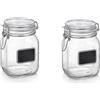Bormioli Rocco: vasetti Lavagna (lavagnetta), linea Fido 2.11 pinta (1000 ml) (confezione da 2)
