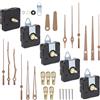 EFUTURETIME 5 Set Meccanismo Orologio da Parete Silenziosi a Quarzo con Asse da 20 mm e Lancette in Legno di Noce, Adatti a Quadranti con Spessore da 7 a 9 mm (pile non incluse)