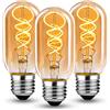 HUSTUNG Lampadine LED E27, Dimmerabile Lampadina LED 4W (Equivalente a 40W) T45 Edison Vintage Lampadina LED E27 Luce Calda 2700K - Ambra, Pacco da 3
