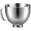 KITOART Ciotola in acciaio inox per mixer KitchenAid con testa inclinabile da 4,5 litri/5 litri, ricambio KSM150 in acciaio inox, ciotola da 4,5 QT/5QT per mixer KitchenAid, argento
