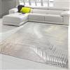 Teppich-Traum Tappeto moderno Design per il Soggiorno Rami di Palma | easy care | grigio oro, 140x200 cm