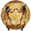 HJTRW Piatto decorativo in porcellana Bone China Art Crafts Piatto decorativo in ceramica con espositore Ornamento in ceramica Antico egiziano Piatti rotondi da appendere alla parete per casa ufficio