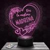 Lampephoto.fr - Lampada 3D Regalo di Cuore per La Madrina Luce Notturna Tattile, Regalo per La Madrina, Idea Regalo per Il Battesimo, Regalo per L'Annuncio Della Gravidanza, Regalo Natale, Gadget