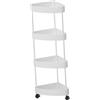 FytStycale Scaffale D'angolo Mobile per Bagno con Capacità di Archiviazione, Bianco a 4 Livelli