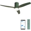 CREATE / WINDCALM M/Ventilatore da soffitto con luce verde salvia WiFi e telecomando / 40W, ABS,Ø132 cm, 6 velocità, 3 temperature di luce, estate-inverno
